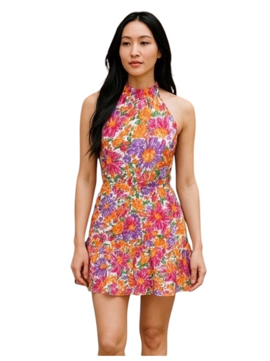 SHEIN Dresses & Skirts - Shein Multicolor Floral Halter Mini Dress Size M